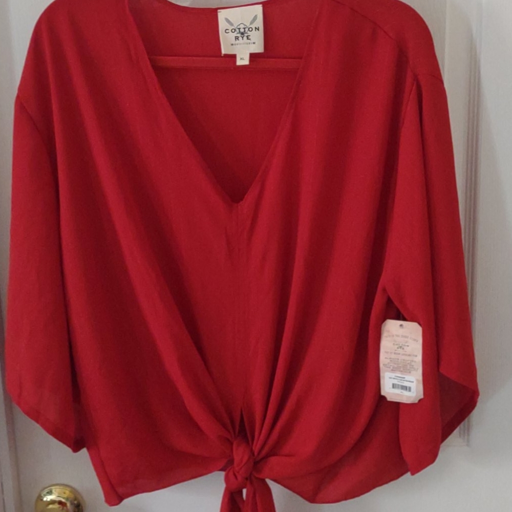 XL Cotton & Rye Top Rust